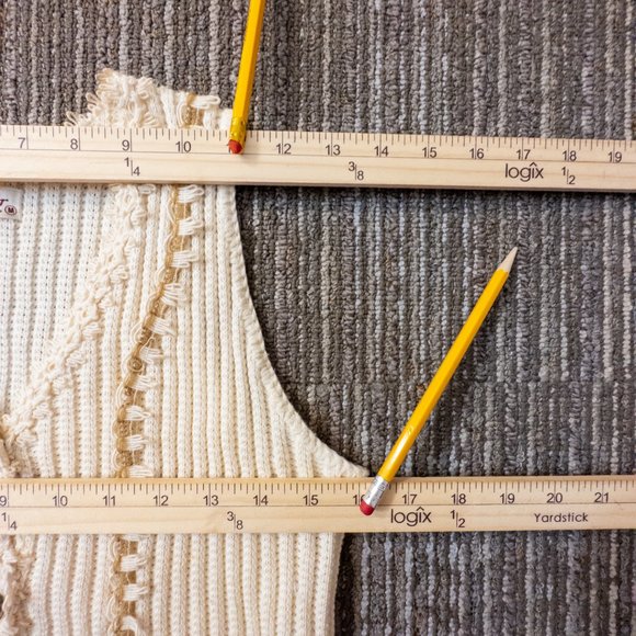 Yesemar Womens Medium Knit Top Sleeveless Cream Organic Cotton Boho Crochet - Picture 9 of 9